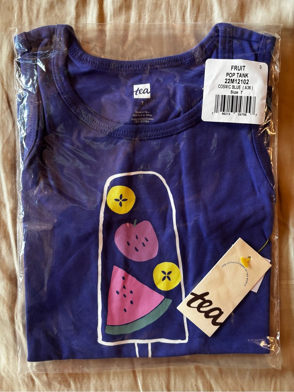 Tea Collection Girls Cosmic Blue Fruit Pop Tank